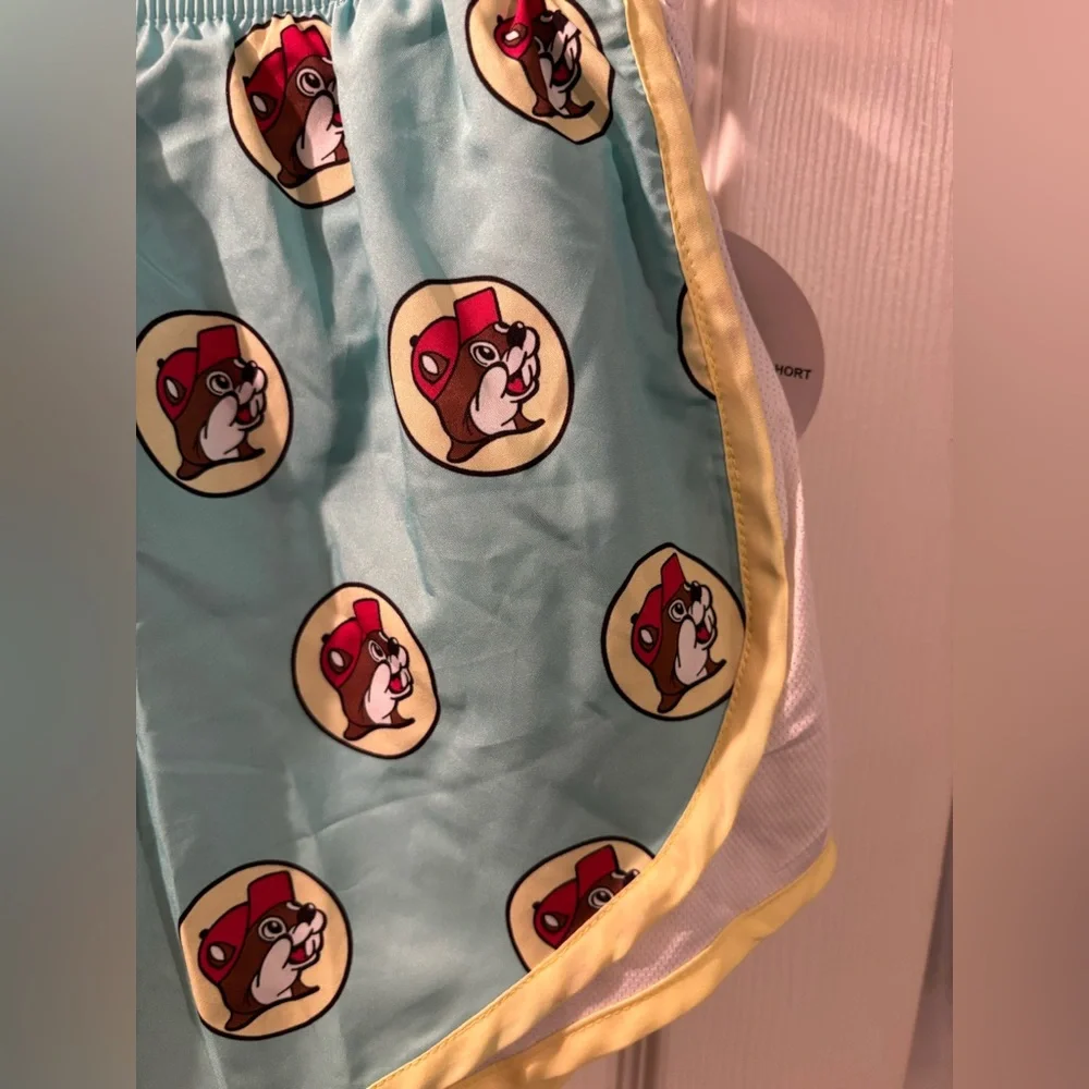 Women's Cartoon Print Athletic Shorts - Aqua - Picture 3 of 4
